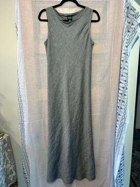 Eileen Fisher Linen Rayon Space Dye Sleeveless Maxi Dress Size S